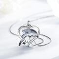 wholesale 925 Sterling Silver Heart-Shaped Clear Crystal Pendant Necklace Love Jewelry for Women Girls-0-3