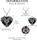 wholesale 925 Sterling Silver Red Ruby Heart Dragon Pendant Necklaces for Women and Girls-0-4