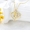 wholesale 14K Gold Moissanite Dainty Open Heart Pendant Necklace, Infinity Love Jewelry Gift for Her-0-2
