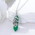 wholesale 925 Sterling Silver Green Agate Frog Pendant Necklace for Women-0-3