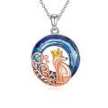TOUPOP Sterling Silver Crystal Fox Pendant Necklace For Women-0-0