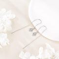 wholesale 925 Sterling Silver Geometric Cubic Zirconia Shape Threader Dangle Drop Earrings with Cubic Zirconia Stones for Women-0-4