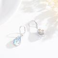 wholesale 925 Sterling Silver Teardrop Moonstone & Moss Agate Celtic Knot Dangle Earrings for Women - Hypoallergenic Leverbacks  Set-0-1