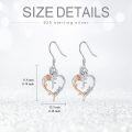 wholesale TOUPOP Rose Heart Earrings For Women Sterling Silver Butterfly Initial F Letter Drop Dangle Earrings Anniversary Birthday Christmas Jewelry Gifts For Her Wife Girlfriend Mom -0-5