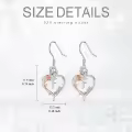 TOUPOP Sterling Silver Rose Heart Butterfly Initial F Letter Drop Dangle Earrings-0-5