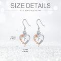 TOUPOP Sterling Silver Rose Heart Butterfly Initial F Letter Drop Dangle Earrings-0-5