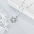 wholesale 925 Sterling Silver Snowflake Pendant Necklace with Cubic Zirconia Stones - Elegant Winter  for Her-0-1