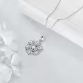 wholesale 925 Sterling Silver Snowflake Pendant Necklace Wholesale with Cubic Zirconia Stones - Elegant Winter  for Her-0-1