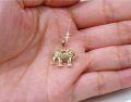wholesale 14K Gold Crystal Elephant Pendant Necklace for Women - 18 Inches Chain Length-0-3