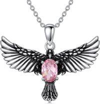 wholesale 925 Sterling Silver Birthstone Eagle Necklace for Women-October