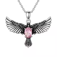 wholesale 925 Sterling Silver Birthstone Eagle Necklace for Women-October