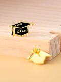 wholesale 925 Sterling Silver Black Enamel Graduation Hat Studs - Women's High School & College  Ideas-0-3
