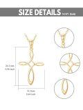 TOUPOP 14K Gold Necklace Women Infinity Heart Rose Sunflower Celtic Cross Pendant-0-5