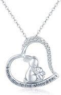 wholesale 925 Sterling Silver Heart Necklace with Bunny and Cub Pendant Gift for Women-0-0