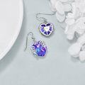 wholesale 925 Sterling Silver Metal Heart Crystal Dangle Drop Earrings for Women-0-2
