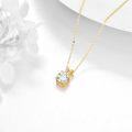 wholesale 14K Gold Round Cut Moissanite Solitaire V-Shape Pendant Necklace for Women (1 ct)-0-2