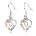 TOUPOP Sterling Silver Rose Heart Butterfly Initial O Drop Dangle Earrings-0-0