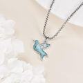 wholesale 925 Sterling Silver Natural Turquoise Bird Shape Pendant Necklace  for Women and Men-0-2