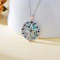 wholesale 925 Sterling Silver Abalone Shell Pentagram Moon Phase Pendant Necklace-0-3