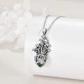 wholesale 925 Sterling Silver Moss Agate Mushroom Pendant Necklace for Women Birthday Gifts-0-4