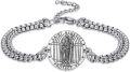 wholesale 925 Sterling Silver St. Benedict Protection Charm Bracelet w/Stone-0-0