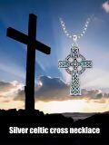 TOUPOP 925 Sterling Silver Animal Celtic Cross Necklace Religious Gift-0-5