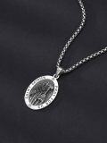 wholesale 925 Sterling Silver  Saint Patrick Prayer Medal Pendant Necklace for Men & Women-0-3