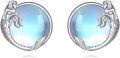 wholesale 925 Sterling Silver Blue Moonstone Mermaid Stud Earrings for Women Gift Ideas-0-0