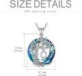 wholesale Sterling Silver Crystal Tree of Life Initial Necklace Mother s Day Gift - Rhodium Plated-0-149