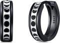 wholesale 925 Sterling Silver Black Moon Phase Hoop Earrings 14mm Minimalist s-0-0
