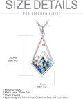wholesale 925 Sterling Silver Abalone Shell Triangle Pendant with Orange Stone and Labradorite Inlay Christian Faith  for Women-0-3