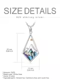 wholesale 925 Sterling Silver Abalone Shell Triangle Pendant with Orange Stone and Labradorite Inlay Christian Faith  for Women-0-3
