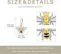 wholesale 925 Sterling Silver Gold Plated Honeybee Leverback Dangle Drop Earrings for Women-0-4