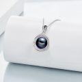 wholesale  Sterling Silver Pearl Moonstone Opal Black Pearl Necklace for Women 8mm Gemstone Jewelry for Mom Wife ( ) -0-2