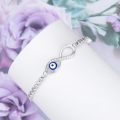 wholesale 925 Sterling Silver Evil Eye Bracelet for Women Men Blue Infinity Charm -0-1
