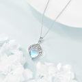 wholesale 925 Sterling Silver Blue Moonstone Heart Drop Pendant Necklace for Women-0-4