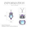 TOUPOP 925 Sterling Silver Filigree Owl Pendant Necklace Jewelry Christmas Gifts For Women-0-5