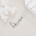 wholesale 925 Sterling Silver Greyhound Dog Pendant Necklace for Women Girls  43cm Chain Length-0-2