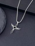 wholesale TOUPOP Sterling Silver Necklace For Men Gothic Star Of David Cross Wolf Necklace Jewelry Christmas Birthday Gifts For Men Boyfriend Father Son -0-1
