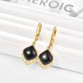 wholesale 925 Sterling Silver Black Onyx Teardrop Dangle Earrings with Bohemian Filigree Design and Leverback Hooks for Women Gift Ideas-0-4
