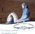 wholesale 925 Sterling Silver Blue Crystal Godmother and Goddaughter Infinity Heart Bracelet-0-5