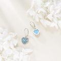 wholesale 925 Sterling Silver Blue Turquoise Heart Drop Earrings-0-2