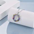 wholesale 925 Sterling Silver Tree of Life Rainbow Crystal Pendant Necklace - Metal Stone Sisters  for Sister-in-Law-0-2