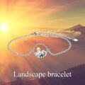 wholesale 925 Sterling Silver Abalone Shell Mountain Charm Bracelet for Skiing and Hiking Enthusiasts-0-4