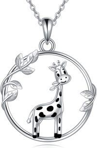 wholesale 925 Sterling Silver Giraffe Pendant Necklace for Women Nature Animal Charm s-Giraffe