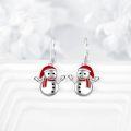 wholesale 925 Sterling Silver Snowman Leverback Earrings - Adorable Winter Holiday Jewelry for Women and Girls-0-2