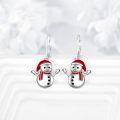 wholesale 925 Sterling Silver Snowman Leverback Earrings - Adorable Winter Holiday Jewelry for Women and Girls-0-2