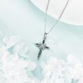 wholesale 925 Sterling Silver Abalone Shell Celtic Cross Pendant Necklace for Women Girls Christian-0-5