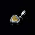 wholesale 925 Sterling Silver Gold Heart Pendant with Cubic Zirconia and Funnel for Ashes Jewelry Set-0-2