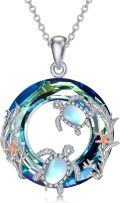wholesale TOUPOP Sea Turtle Necklace For Women 925 Sterling Silver Turtle Necklace Pendant With Crystal Christmas Anniversary Birthday Jewerly Gifts For Her Mom Wife -0-0